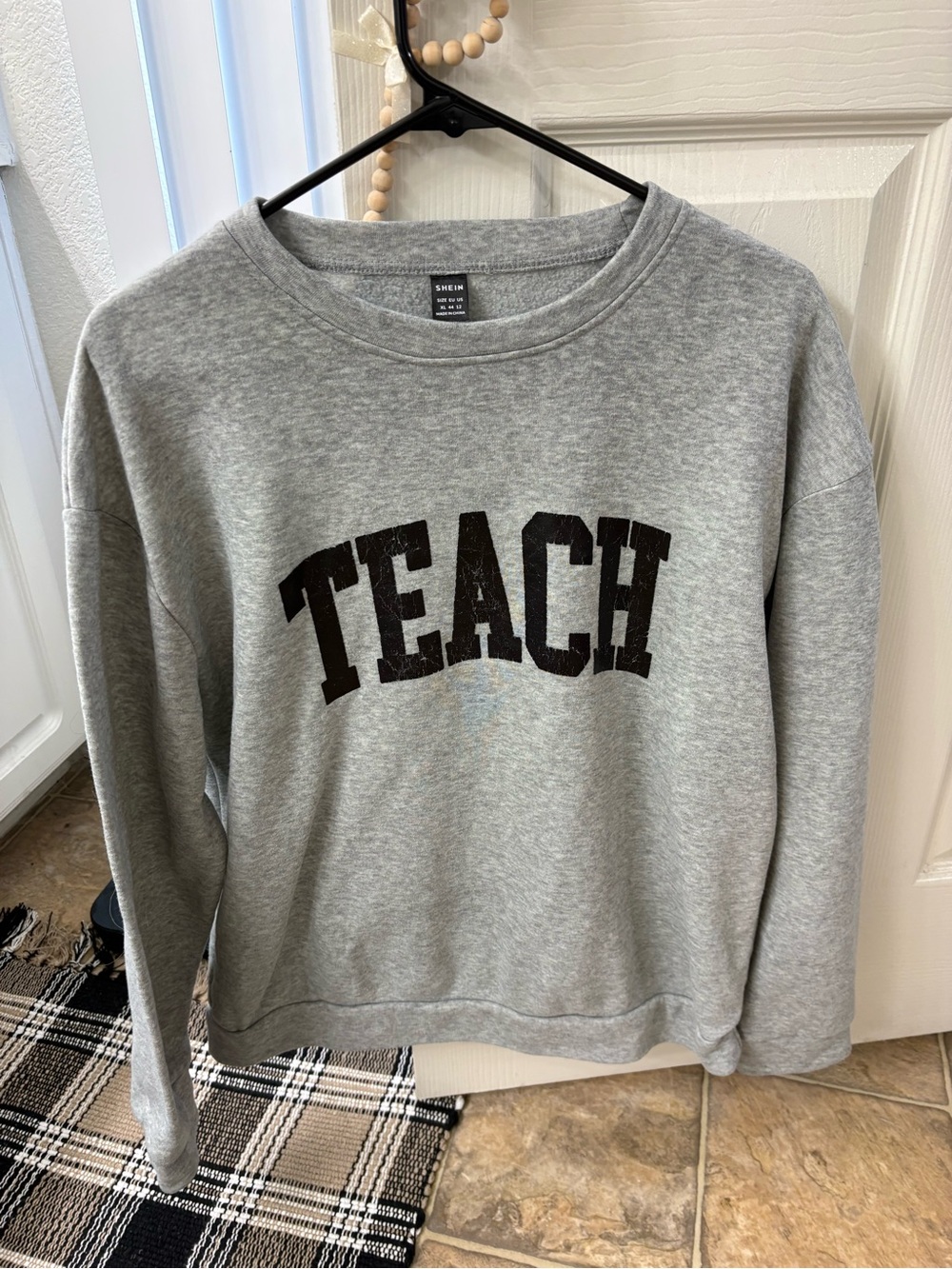 Heather Gray "TEACH" Crewneck Sweatshirt
